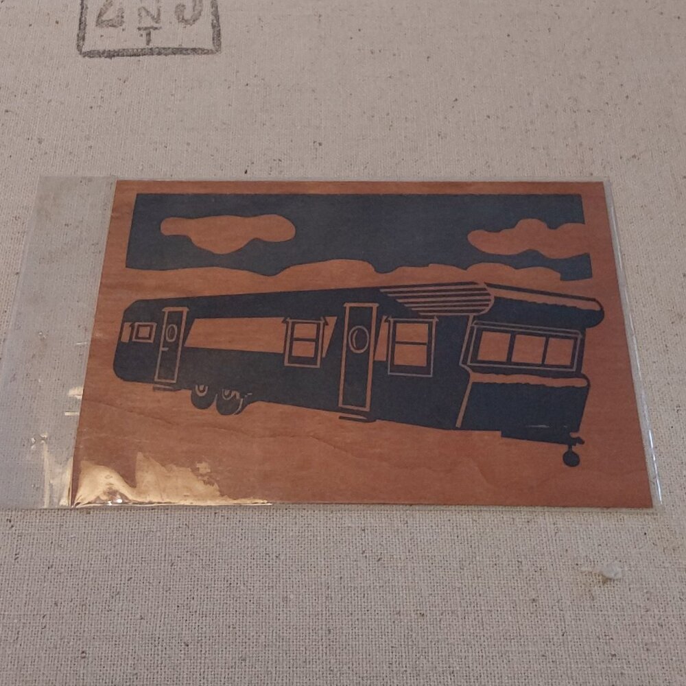 Wood panel postcard